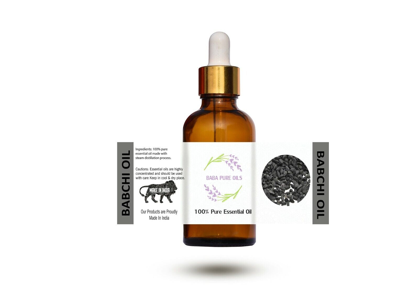 BABCHI PURE NATURAL OIL PURE ORGANIC in DROPPER AMBER BOTTLE from INDIA