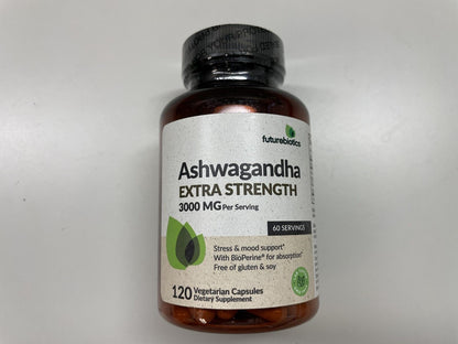 Futurebiotics Ashwagandha Extra Strength 3000Mg 120 Capsules 7/25 MADE in USA