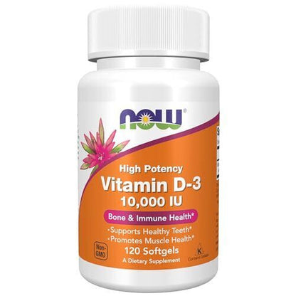 NOW FOODS Vitamin D-3 10 000 IU 120 Softgels