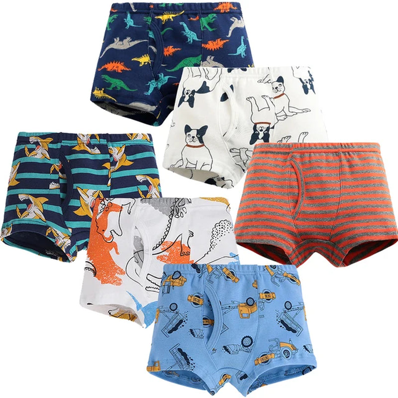 6-Pack Shorts Boys Underwear Kids Boxer Panties for 2-10 Years Soft Organic Cotton Teenager Children'S Pants Baby Underpants