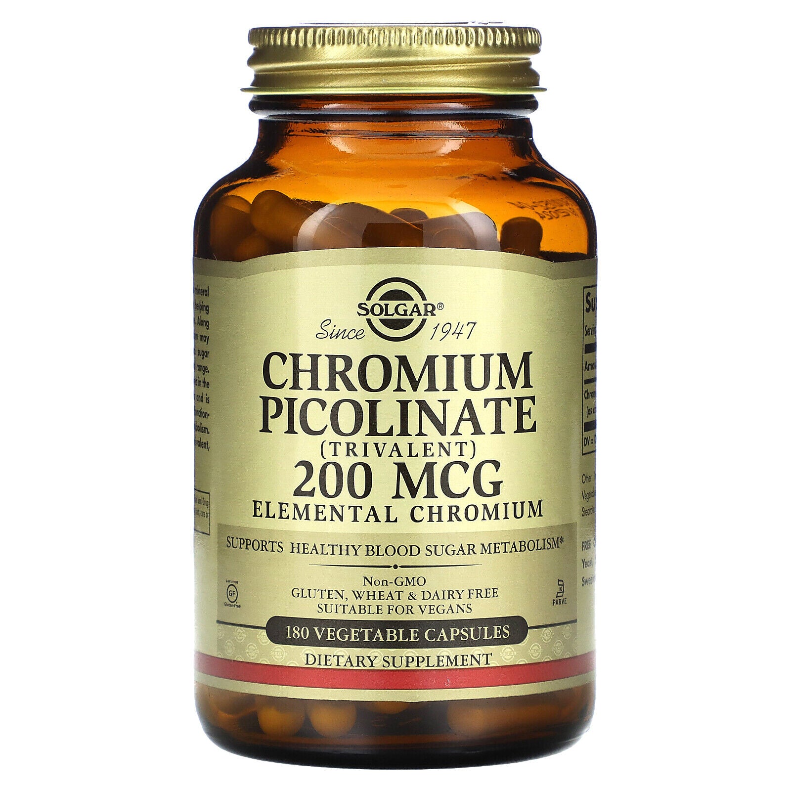 Chromium Picolinate, 200 Mcg, 180 Vegetable Capsules