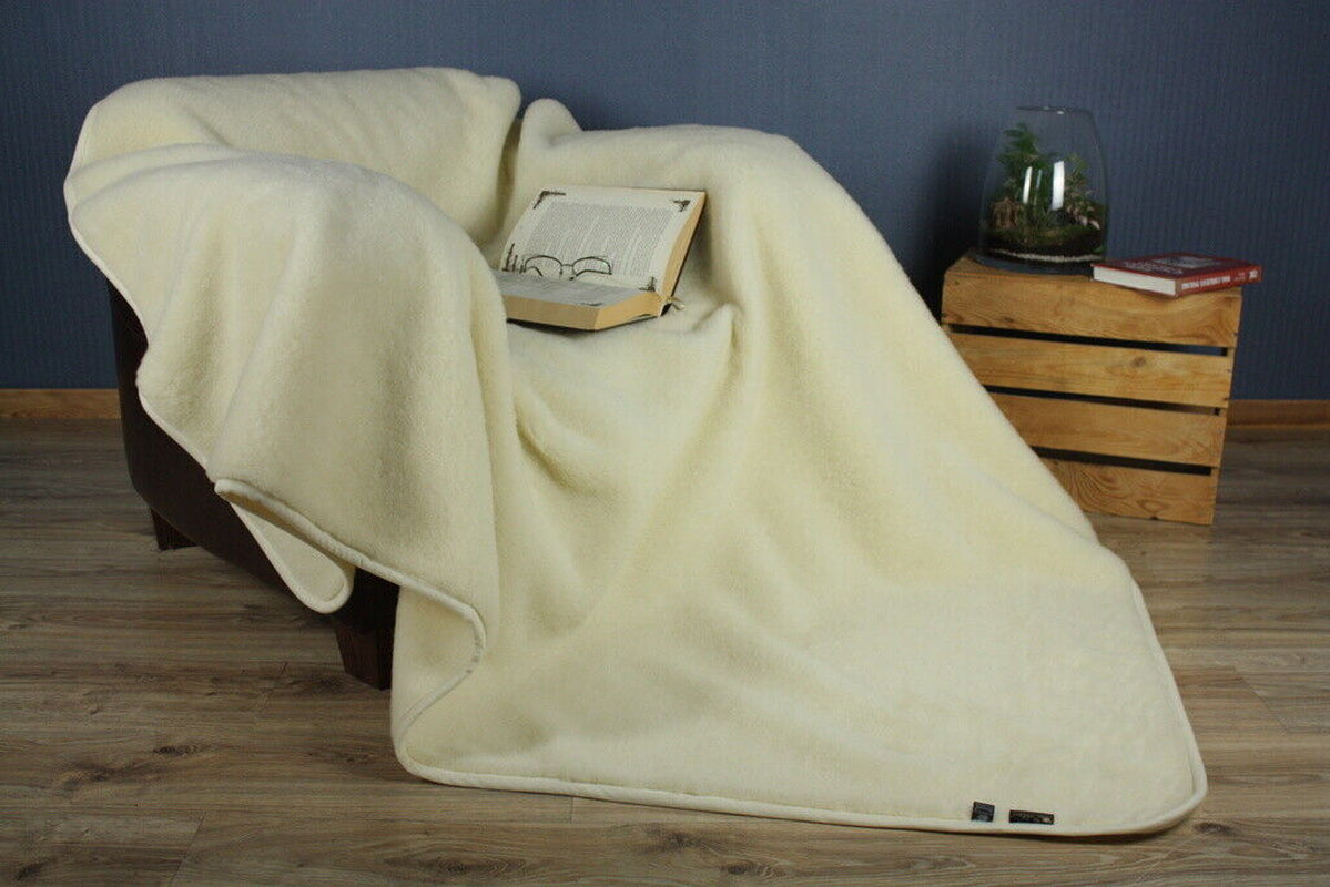 Merino Wool Pure Blanket WOOLMARK 100% Warm Throw