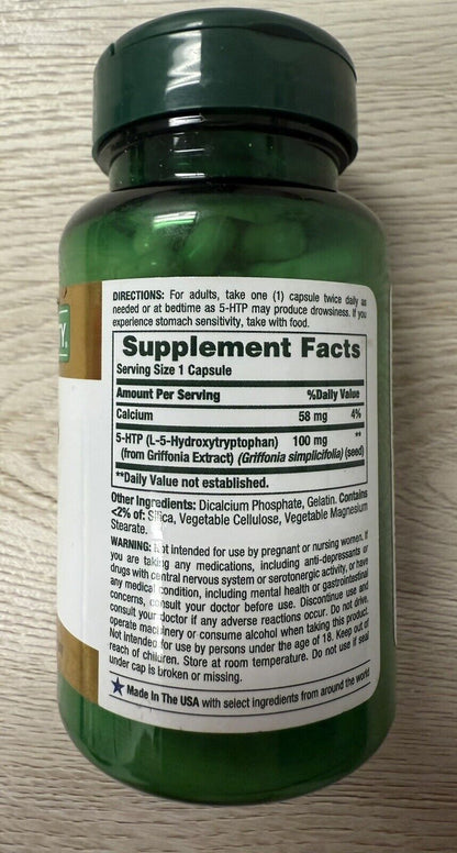 Nature'S Bounty, 5-HTP, 100 Mg, 60 Capsules Exp07/25+