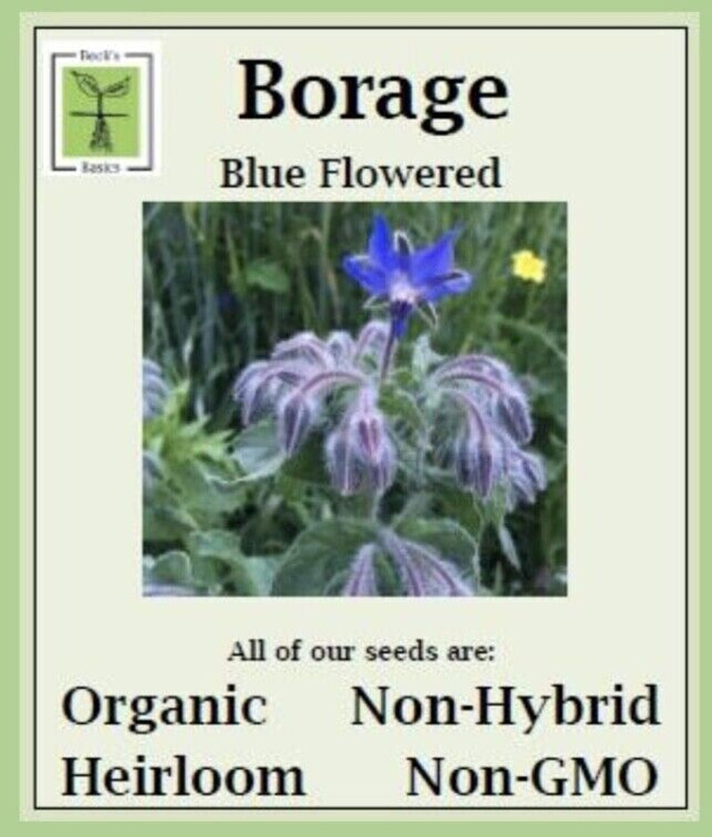 Borage (Blue) Seeds - ORGANIC, NON-GMO, NON-HYRID, HEIRLOOM SEEDS