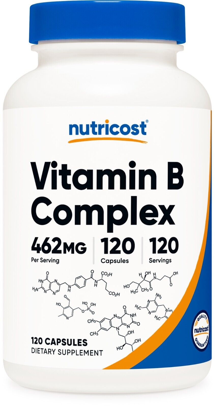 Nutricost Vitamin B Complex 460Mg, 120 Capsules with Vitamin C - High Potency