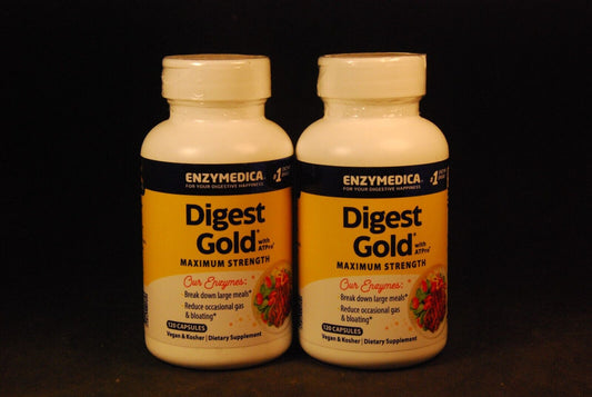 Non GMO Enzymedica Digest Gold W/ ATP Maximum 120X2= 240 Capsules