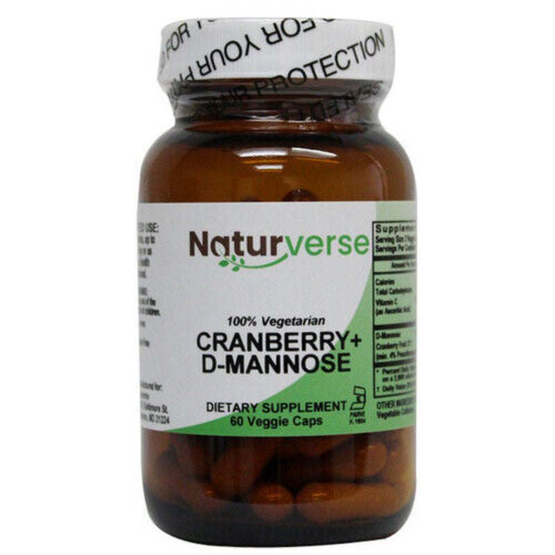 Cranberry + D-Mannose Powder Capsules 60 Vegcaps by Naturverse