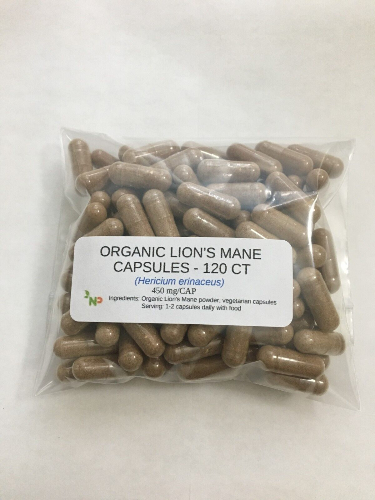 Organic Lion'S Mane Mushroom Supplement - Vegan Capsules