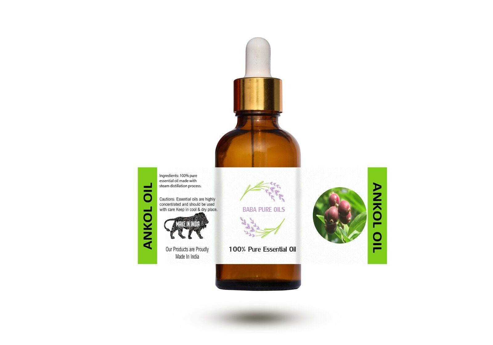 ANKOL PURE NATURAL OIL PURE ORGANIC in DROPPER AMBER BOTTLE from INDIA