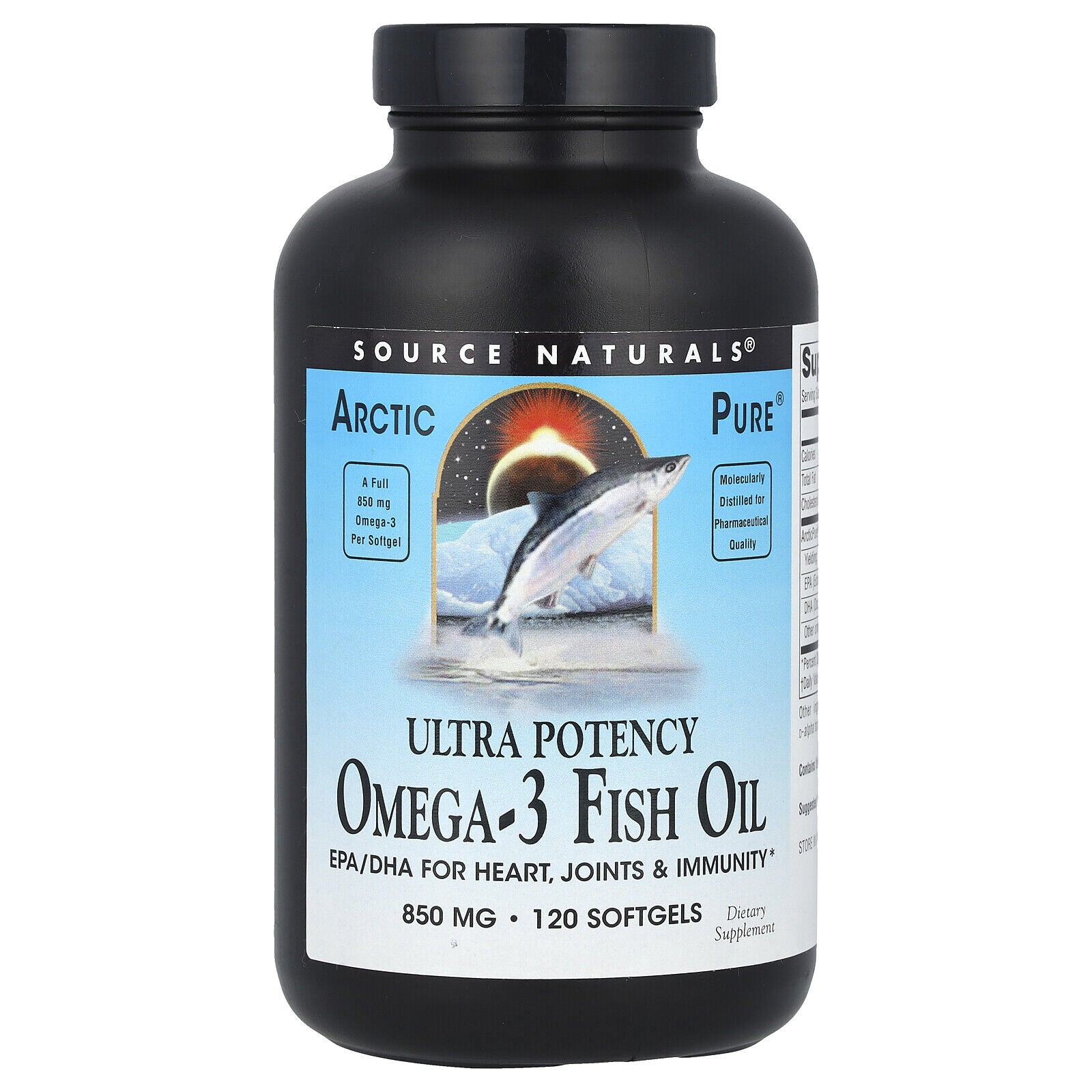 Arctic Pure®, Ultra Potency Omega-3 Fish Oil, 850 Mg, 120 Softgels