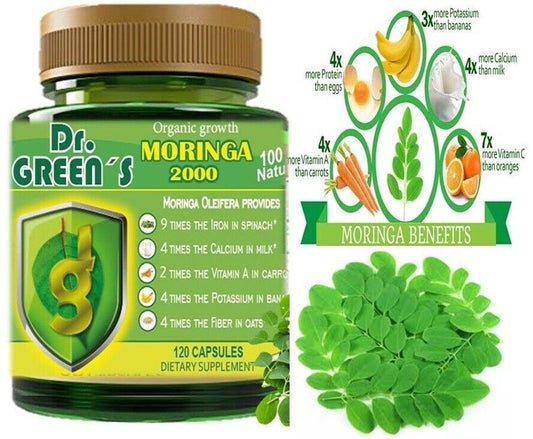 Moringa Oleifera Organic, Natural, 100% Pure Pills - 120 Count MORINGA 2000