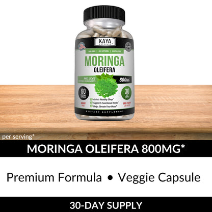 100% Pure Moringa 60Ct Oleifera Leaf Superfood Antioxidant Greens Supplement