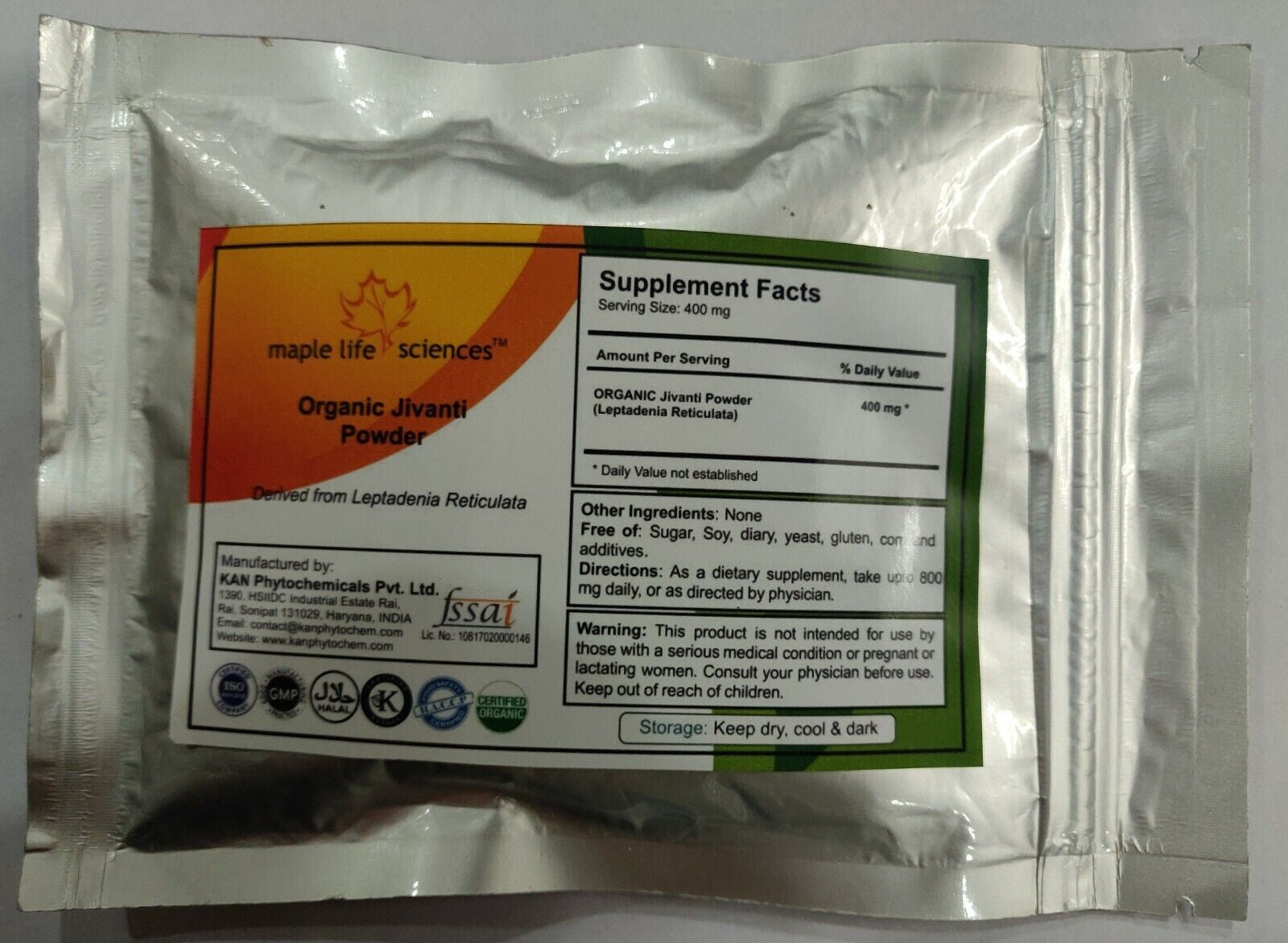 ORGANIC Jivanti Powder Leptadenia Reticulata Beta Sitosterol Spermatorrhea