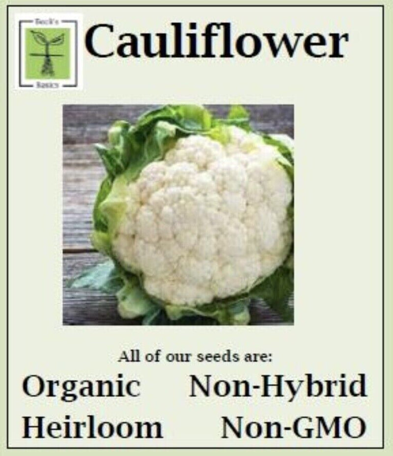 Cauliflower Seeds - ORGANIC, NON-GMO, NON-HYRID, HEIRLOOM SEEDS