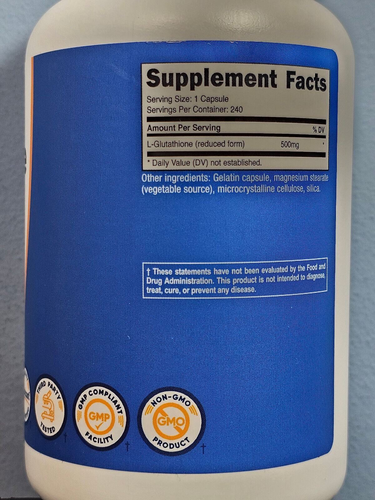 Nutricost Glutathione Reduced Form 500 Mg 240 Capsules - New Sealed! Exp 4/2027